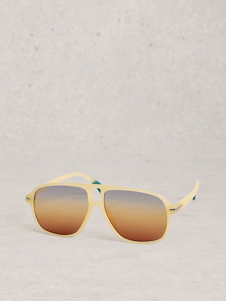 White Stuff Yellow Aviator Sunglasses - Image 1 of 4