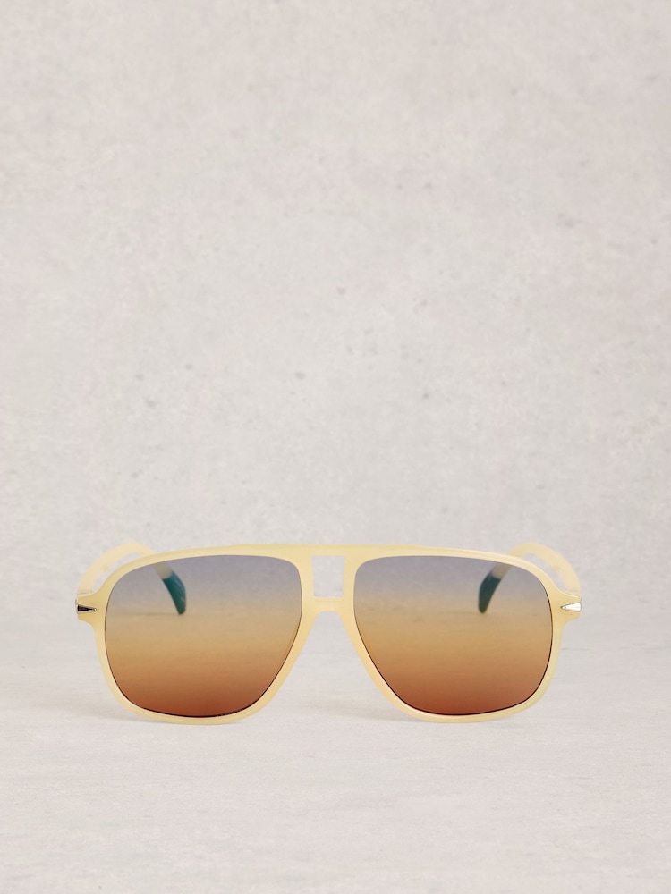 White Stuff Yellow Aviator Sunglasses - Image 2 of 4