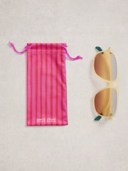 White Stuff Yellow Aviator Sunglasses - Image 3 of 4