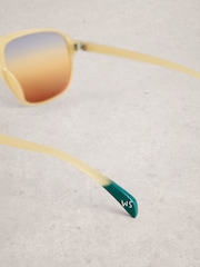 White Stuff Yellow Aviator Sunglasses - Image 4 of 4