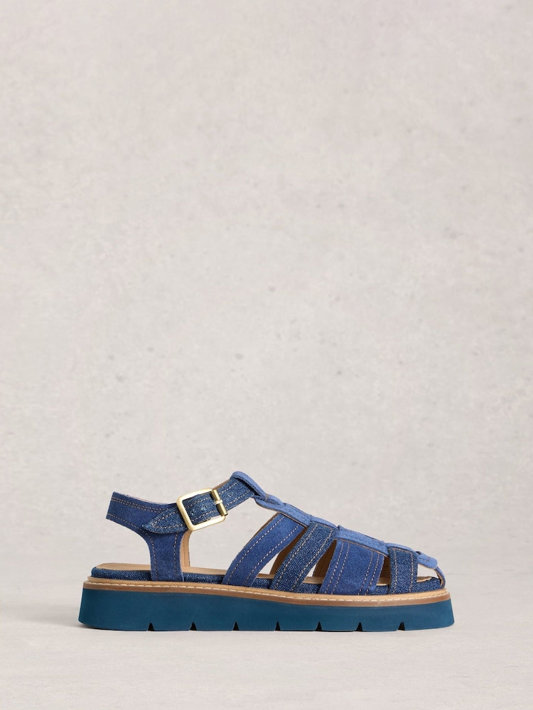 أزرق - صندل بكعب سميك وتصميم Fisherman من White Stuff - صورة 1 من 4