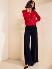 Friends Like These Red Satin Button Through Shirt - Image 3 of 5