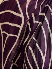 Friends Like These Purple Printed Long Sleeve Chiffon Floaty Blouse - Image 6 of 6