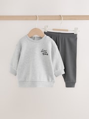 Grey 'Little Man' Baby Sweatshirt and Leggings Set (0mths-2yrs) - Image 1 of 10