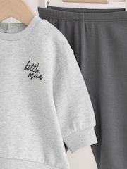 Grey 'Little Man' Baby Sweatshirt and Leggings Set (0mths-2yrs) - Image 7 of 10