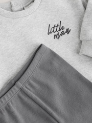 Grey 'Little Man' Baby Sweatshirt and Leggings Set (0mths-2yrs) - Image 8 of 10