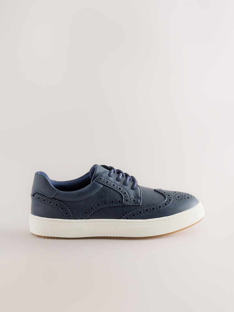 Marineblå - Brogue sko med snøre - Billede 2 af 5 Marineblå - Brogue sko med snøre - Billede 2 af 5