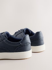 Marineblå - Brogue sko med snøre - Billede 4 af 5