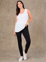 Live Unlimited White Cotton Slub Round Neck Vest - Image 1 of 4