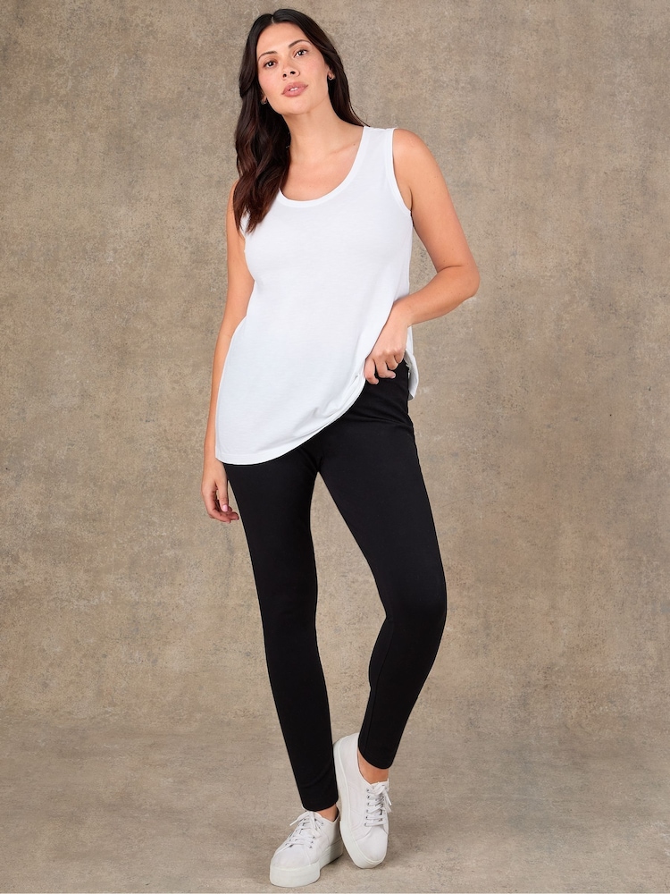 Live Unlimited White Cotton Slub Round Neck Vest - Image 1 of 4