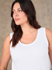 Live Unlimited White Cotton Slub Round Neck Vest - Image 4 of 4