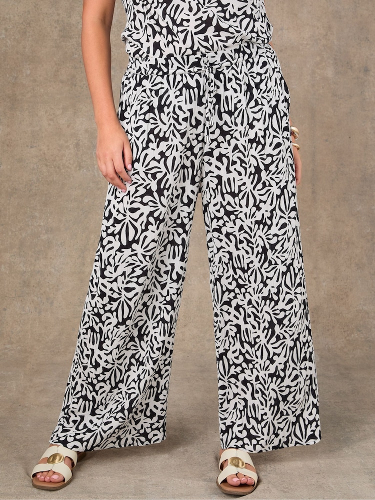 Live Unlimited Black Print Drawstring Trousers - Image 3 of 3