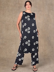 Live Unlimited Black Floral Print Side Split Tunic - Image 2 of 5