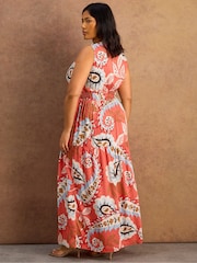 Live Unlimited Pink Paisley Print Tiered Maxi Dress - Image 3 of 4