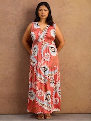 Live Unlimited Pink Paisley Print Tiered Maxi Dress - Image 6 of 6