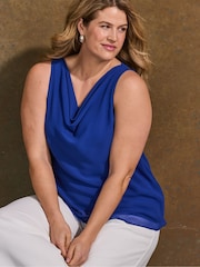 Live Unlimited Blue Cowl Neck Vest - Image 7 of 7