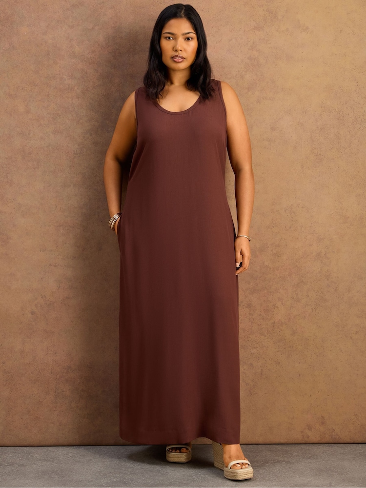 Live Unlimited Brown Sleeveless Maxi Dress - Image 7 of 7