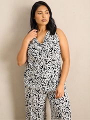 Live Unlimited Black Print Cowl Neck Top - Image 3 of 5