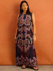 Live Unlimited Black Paisley Print Sleeveless Maxi Dress - Image 1 of 5