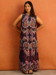 Live Unlimited Black Paisley Print Sleeveless Maxi Dress - Image 3 of 5