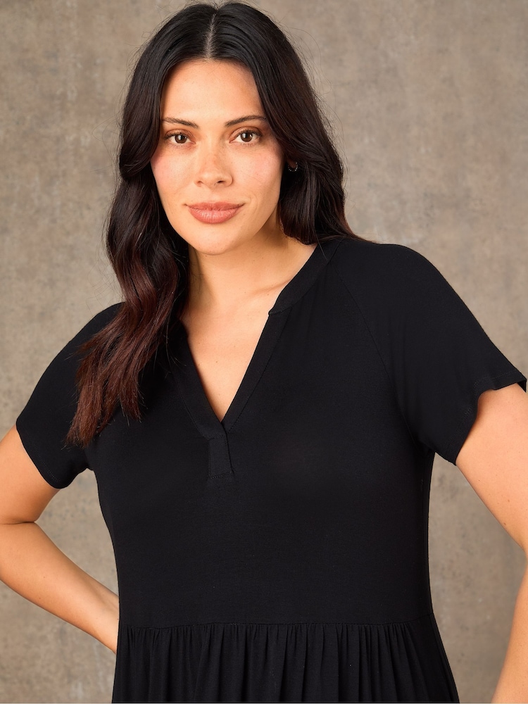 Live Unlimited Tiered Jersey Maxi Dress - Imaginea 4 din 4