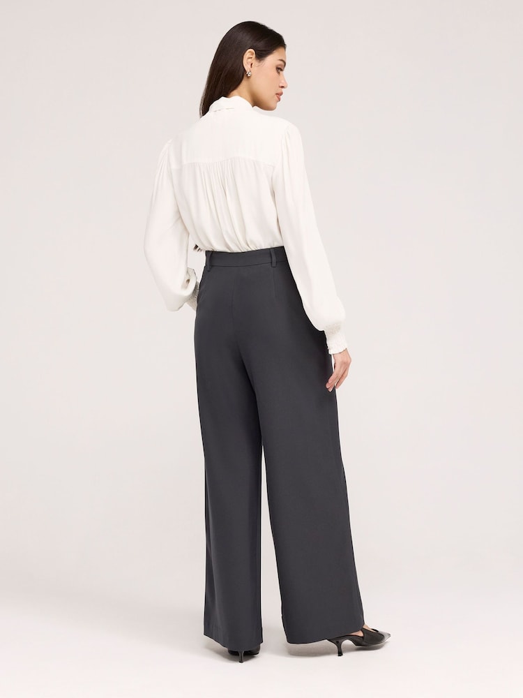 Finery Addie Twill Wide Leg Trousers - Image 4 of 4