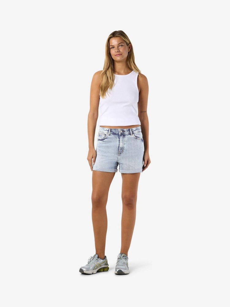 NOISY MAY Blue High Waist Denim Shorts - Image 2 of 7