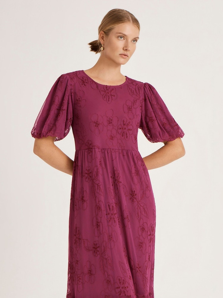 Finery Yasmine Floral Mesh Tiered Midi Dress - Image 2 of 4 Finery Yasmine Floral Mesh Tiered Midi Dress - Image 2 of 4