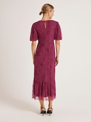 Finery Yasmine Floral Mesh Tiered Midi Dress - Image 4 of 4