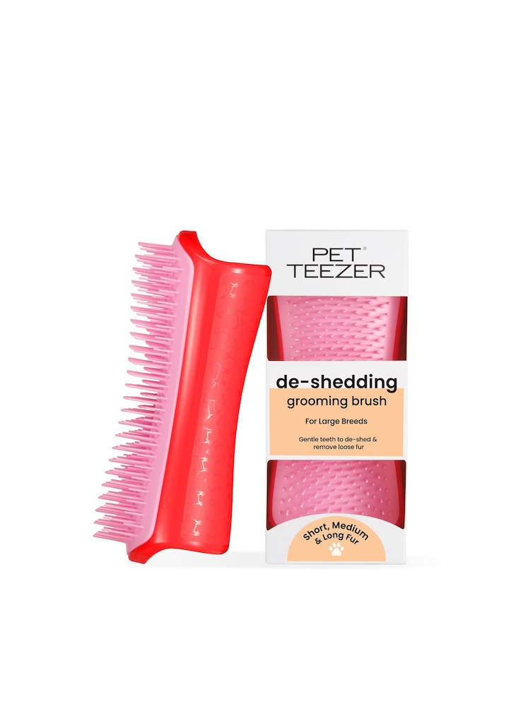 Tangle Teezer Red/Pink Large DeShedding Dog Grooming Brush - Image 1 of 7