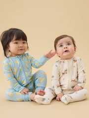 MORI Banana Bunch Clever Zip Supersoft Sleepsuit - صورة 3 من 6