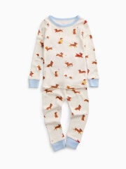 بيجامة بالغة النعومة بطبعة كلب السجق من MORI - Image 1 of 2