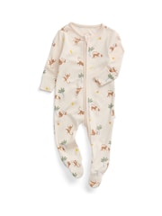 MORI Cream Monkeys Clever Zip Supersoft Sleepsuit - Image 5 of 5