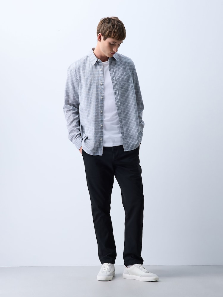 Black Slim Fit 100% Cotton Chino Trousers - Image 2 of 6