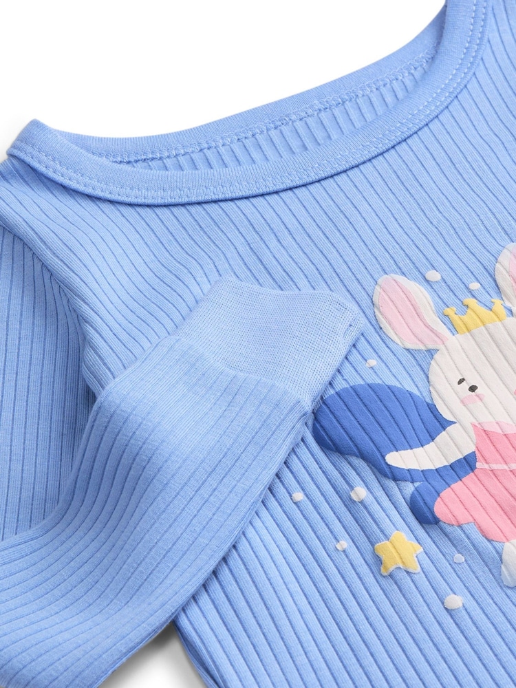 MORI リブ編みバニー柄スーパーソフトパジャマセット - 画像 4 / 4