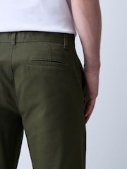 Khaki Green Straight Fit Chino Trousers - Image 4 of 5