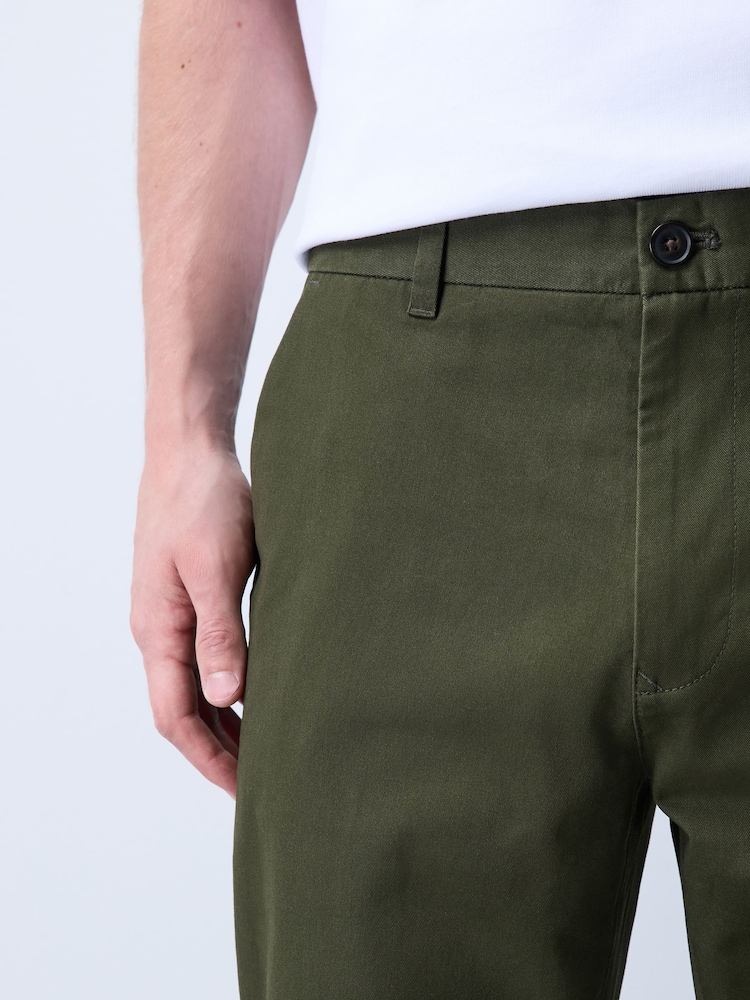 Khaki Green Straight Fit Chino Trousers - Image 5 of 5