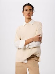 Whistles Cream Fine Knit T-Shirt - Image 3 of 5