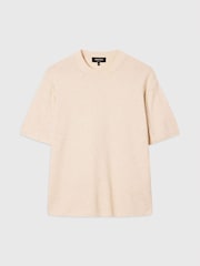 Whistles Cream Fine Knit T-Shirt - Image 5 of 5