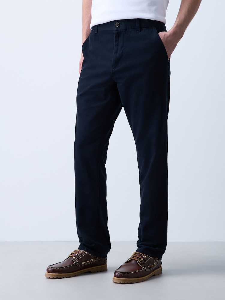 Charcoal Grey Slim Fit 100% Cotton Chino Trousers - Image 1 of 6