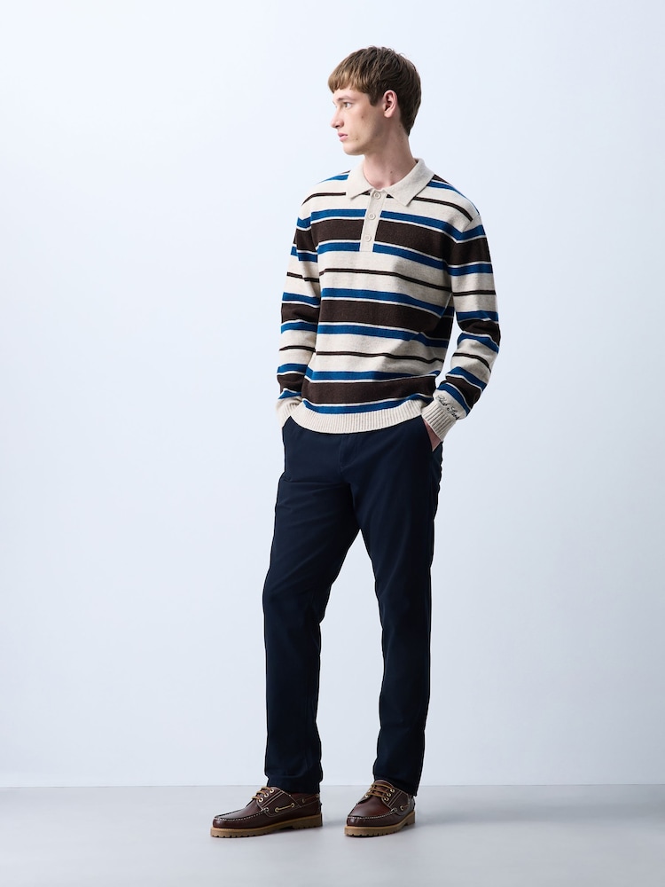 Charcoal Grey Slim Fit 100% Cotton Chino Trousers - Image 2 of 6