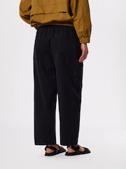 Whistles Black Utility Cotton Barrel Trousers - Image 2 of 5