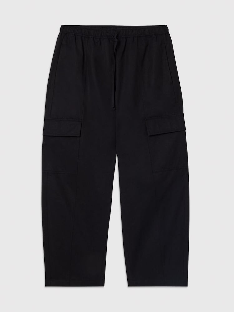 Whistles Black Utility Cotton Barrel Trousers - Image 5 of 5 Whistles Black Utility Cotton Barrel Trousers - Image 5 of 5