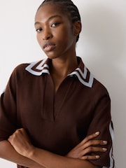 Jigsaw Brown Merino Marine Collar Jumper - Image 2 of 7