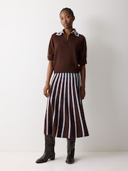 Jigsaw Brown Merino Marine Collar Jumper - Image 4 of 7