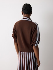 Jigsaw Brown Merino Marine Collar Jumper - Image 5 of 7