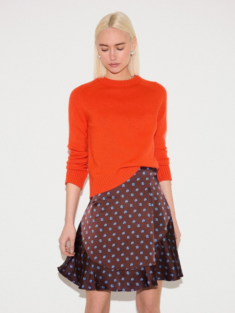 Jigsaw Brown Mini Geo Rose Mini Skirt - Image 1 of 5