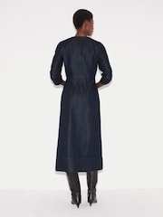 Jigsaw Blue Chambray Zip Front Midi Dress - Image 5 of 7