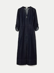 Jigsaw Blue Chambray Zip Front Midi Dress - Image 7 of 7