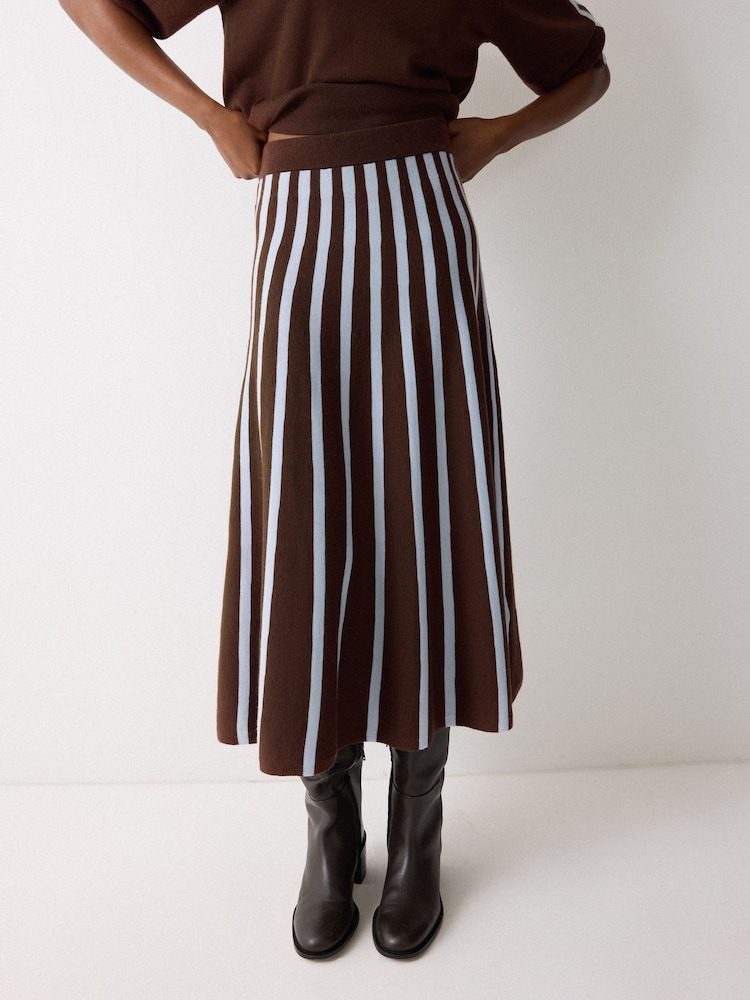 Jigsaw Merino Stripe Flare Skirt - Bild 1 von 6